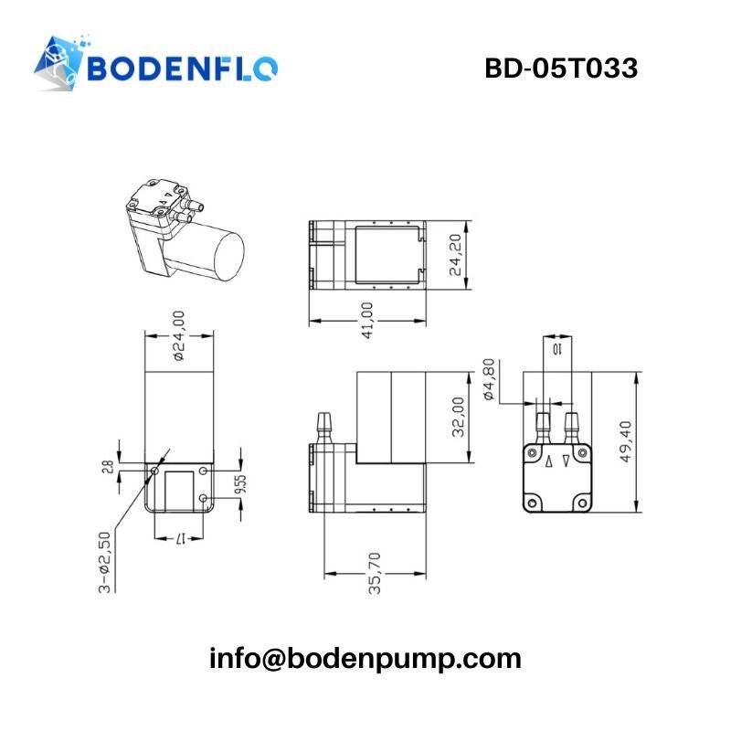 BD-05T033 Diaphragm Air Pump | Medical & Lab Use